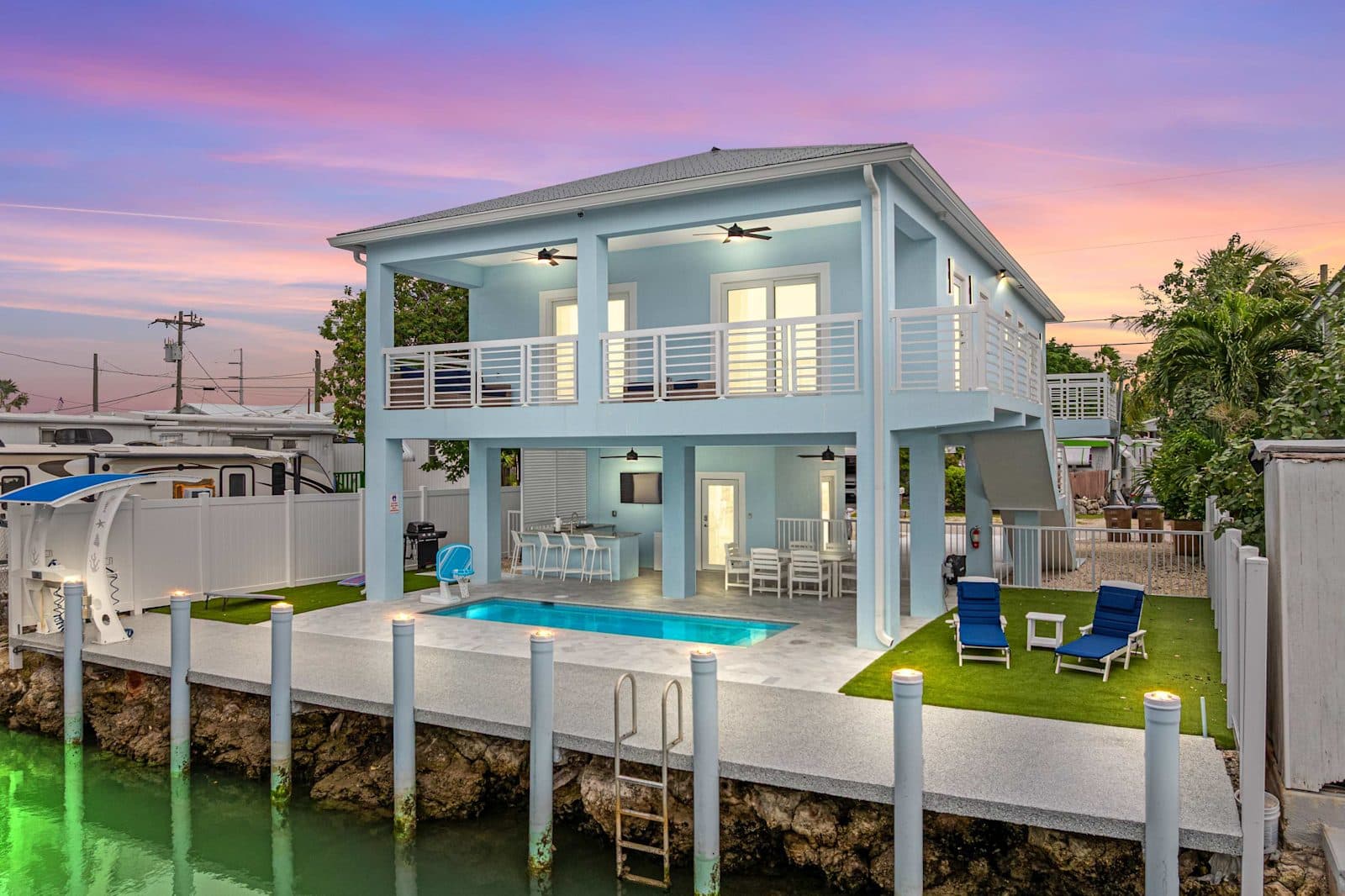 A canal-front home in Marathon managed by Villa Paraiso